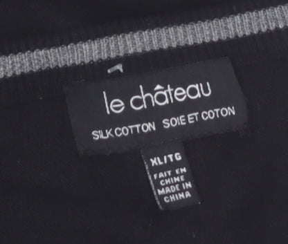 Le Château Men's Black Argyle Sleeveless Vest Jumper XL Silk Cotton