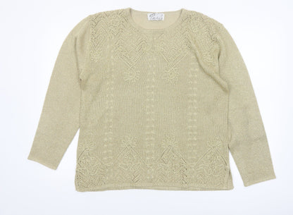 Style de Paris Women's Beige Knit Pullover Jumper Size M