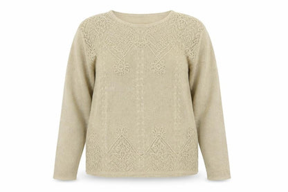Style de Paris Women's Beige Knit Pullover Jumper Size M