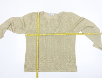 Style de Paris Women's Beige Knit Pullover Jumper Size M