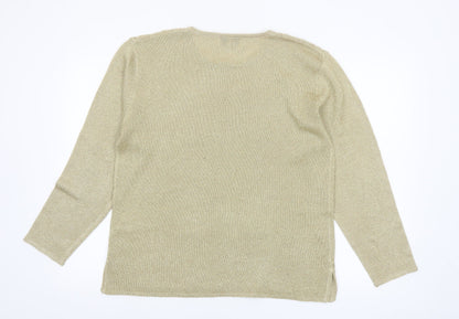 Style de Paris Women's Beige Knit Pullover Jumper Size M