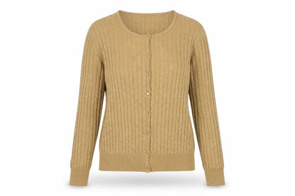 New York & Company Women’s Gold Cable-Knit Cardigan M
