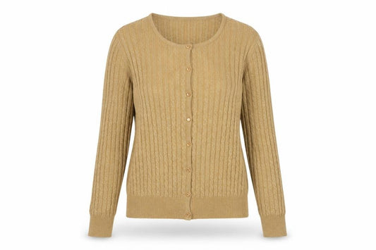 New York & Company Women’s Gold Cable-Knit Cardigan M