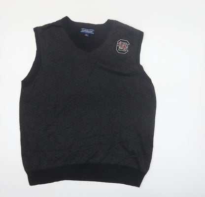 Croft & Barrow Men's Black Herringbone V-Neck Knit Vest Size L