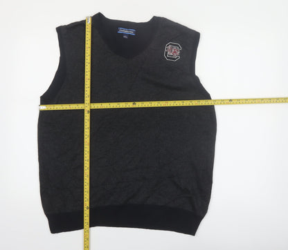 Croft & Barrow Men's Black Herringbone V-Neck Knit Vest Size L
