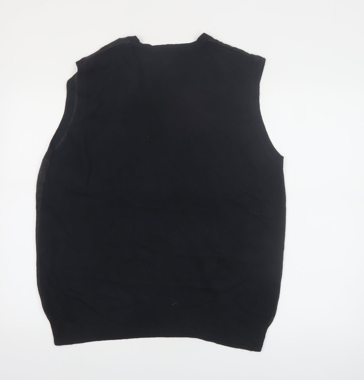 Croft & Barrow Men's Black Herringbone V-Neck Knit Vest Size L