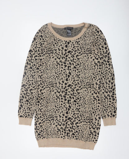 INC International Concepts Women's Beige Leopard Pullover Jumper L