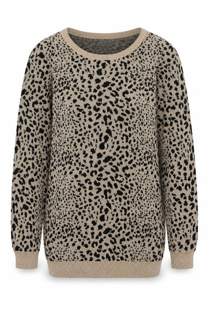 INC International Concepts Women's Beige Leopard Pullover Jumper L