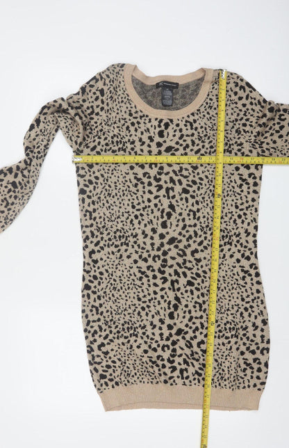 INC International Concepts Women's Beige Leopard Pullover Jumper L