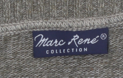 Marc René Men's Brown Geometric Wool Blend Cardigan XL