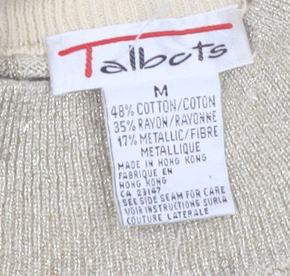 Talbots Womens Beige Mock Neck Long Sleeve Pullover Jumper M