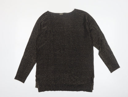 Michael Kors Women's Black Glitter Knit Boat Neck Jumper Size S