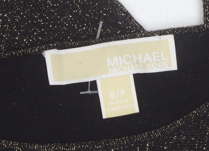 Michael Kors Women's Black Glitter Knit Boat Neck Jumper Size S