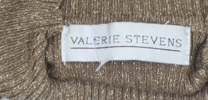 Valerie Stevens Women’s Beige Mock Neck Silk Blend Jumper L