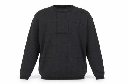 Nautica Mens Grey Check Cotton Crew Neck Jumper XL
