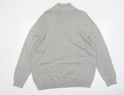 Sun River Men’s Grey XL 1/2 Zip Cotton Striped Jumper