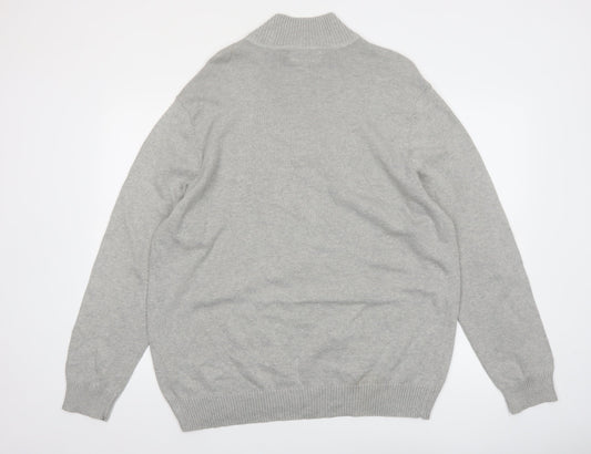 Sun River Men’s Grey XL 1/2 Zip Cotton Striped Jumper