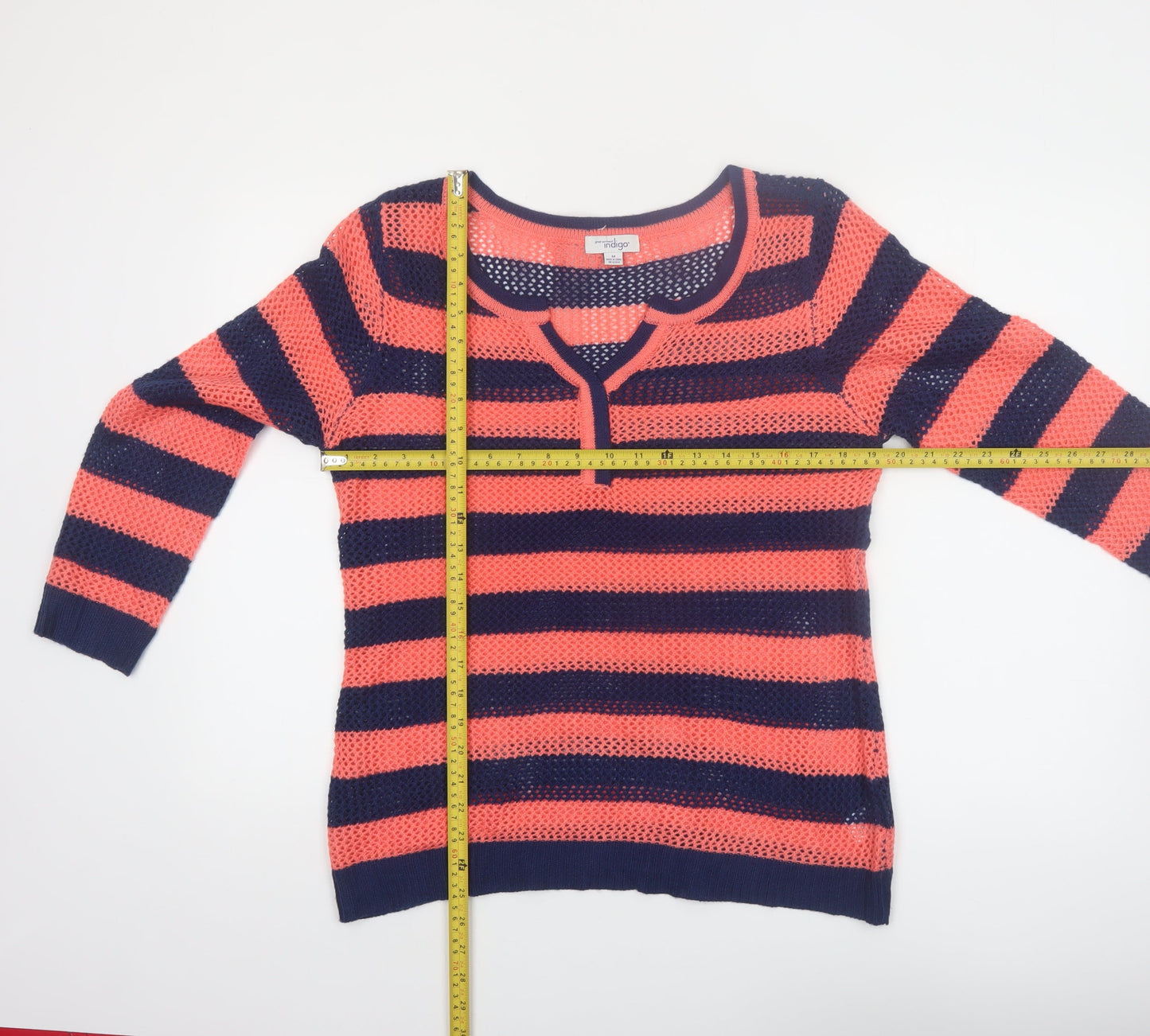 Great Northwest Indigo Women's Multicoloured M Open-Knit Pullover Jumper