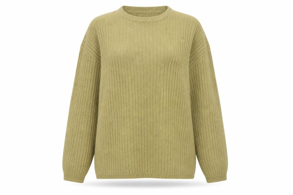 tm Sport Women’s Beige Ribbed Acrylic Knit Pullover Jumper M