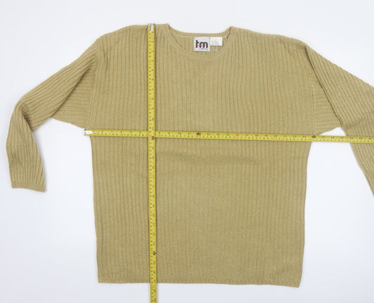 tm Sport Women’s Beige Ribbed Acrylic Knit Pullover Jumper M