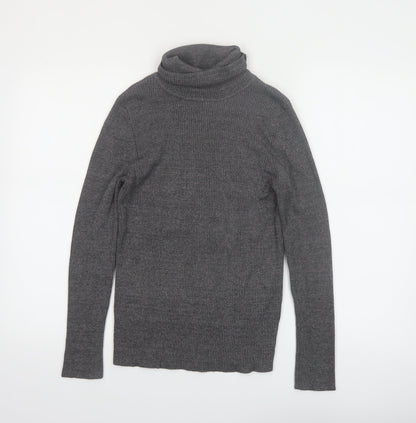 Faded Glory Women's Grey Roll Neck Knit Jumper Size L 12-14