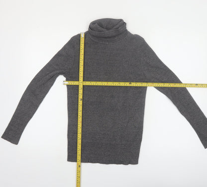 Faded Glory Women's Grey Roll Neck Knit Jumper Size L 12-14