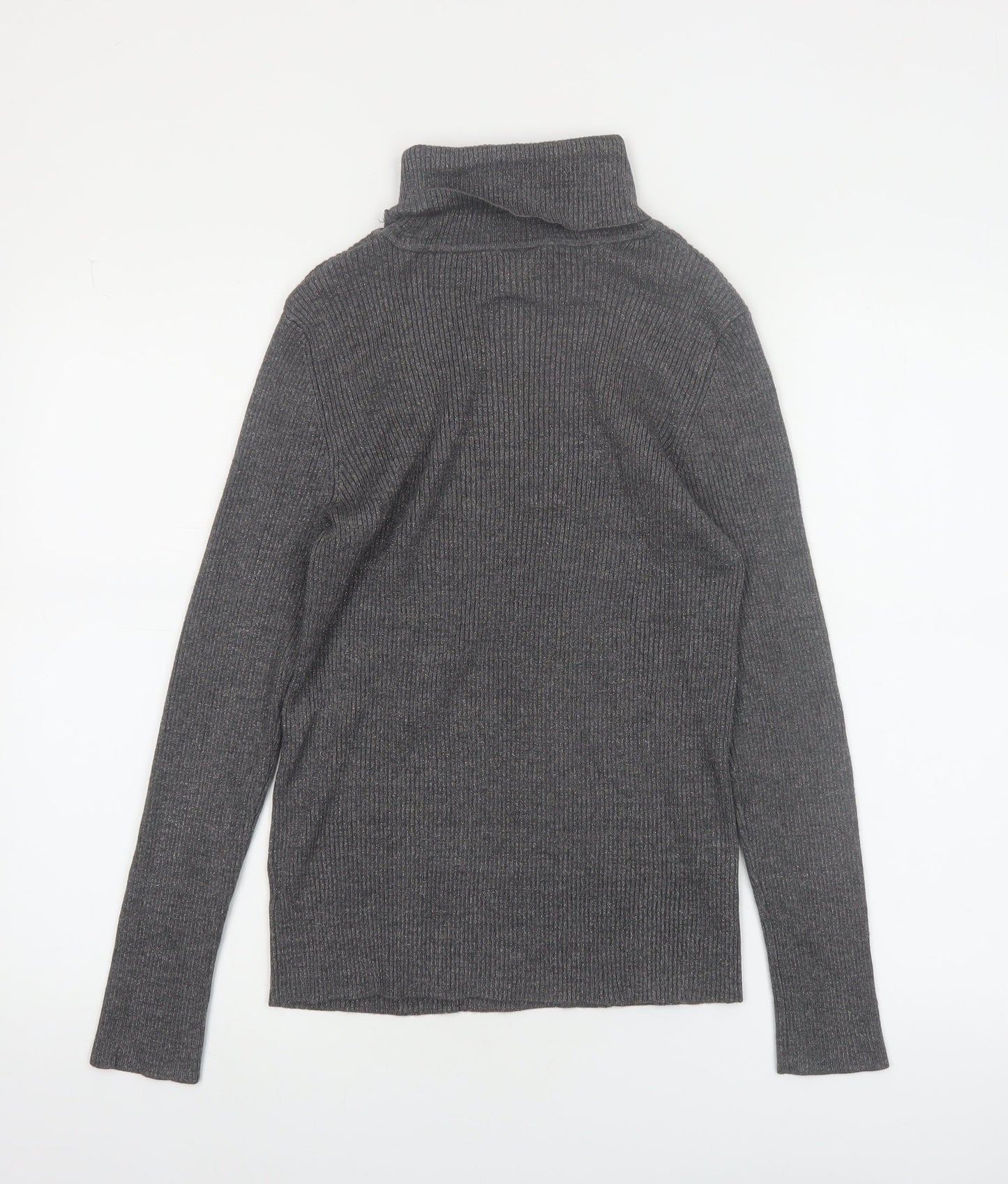 Faded Glory Women's Grey Roll Neck Knit Jumper Size L 12-14