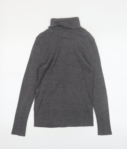 Faded Glory Women's Grey Roll Neck Knit Jumper Size L 12-14