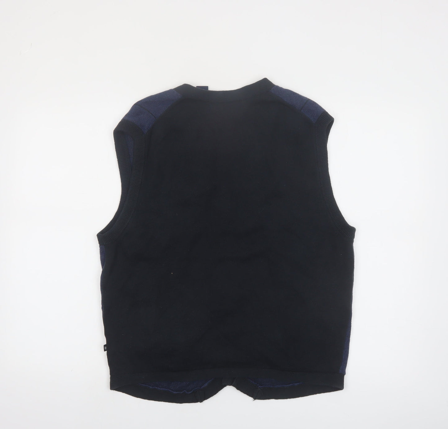Chaps Men's Blue Check Cotton Button Vest Size L