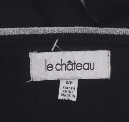 Le Chateau Men's Black Argyle Wool Blend V-Neck Jumper Size S