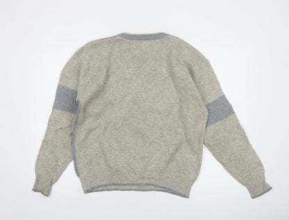 F.I. Moderna Men's Grey Wool Argyle Pullover Jumper M