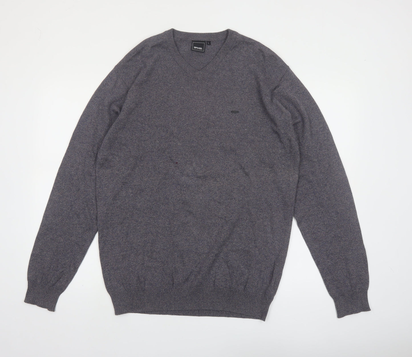 Rip Curl Men's Grey Cotton V-Neck Pullover Jumper Size L