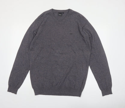 Rip Curl Men's Grey Cotton V-Neck Pullover Jumper Size L