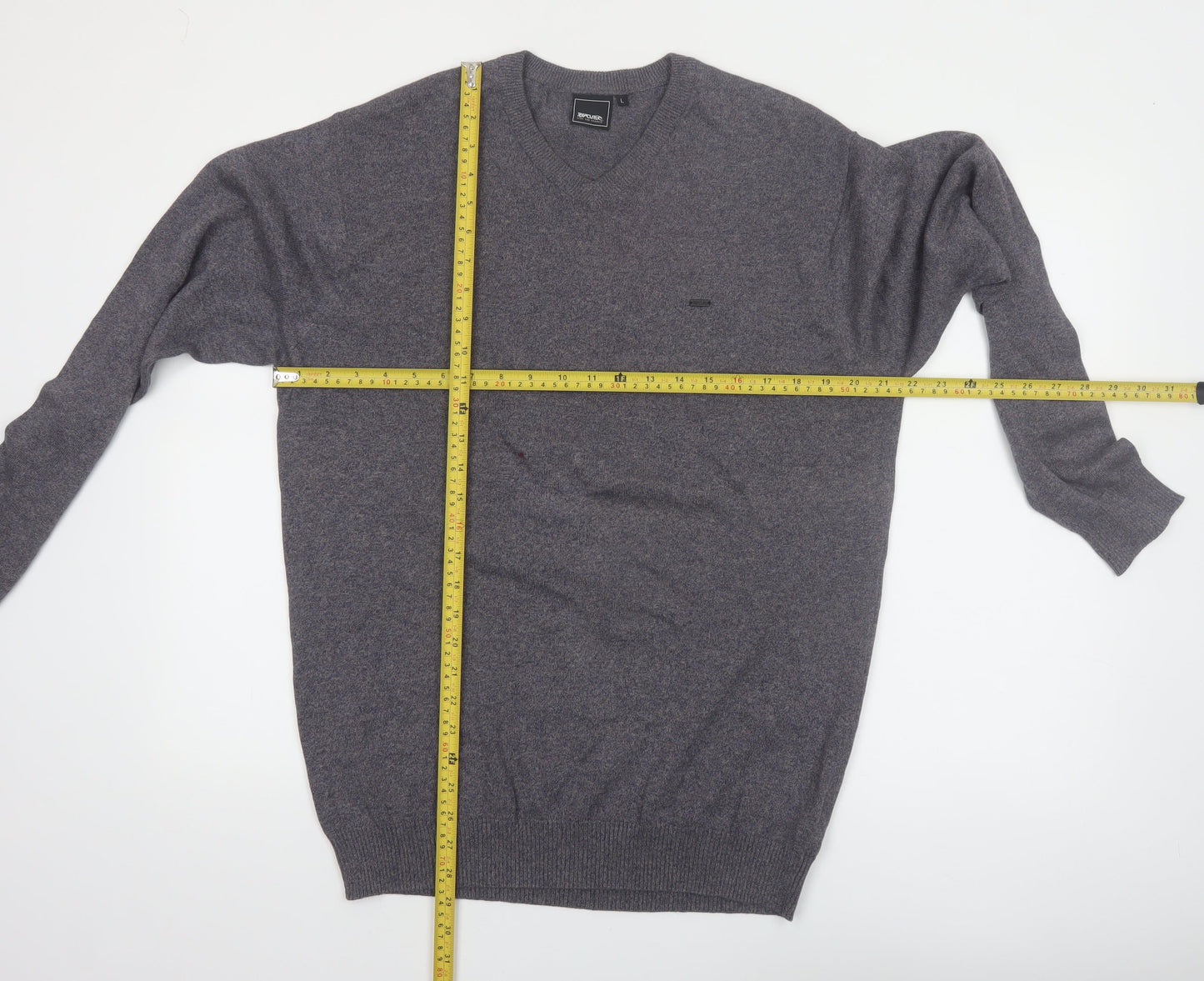 Rip Curl Men's Grey Cotton V-Neck Pullover Jumper Size L