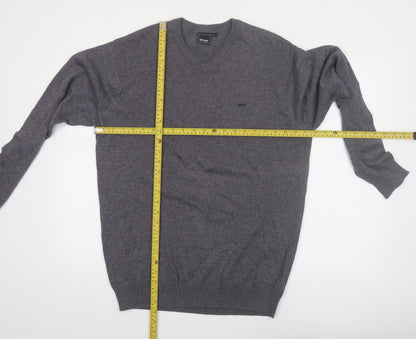 Rip Curl Men's Grey Cotton V-Neck Pullover Jumper Size L