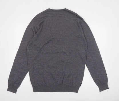 Rip Curl Men's Grey Cotton V-Neck Pullover Jumper Size L
