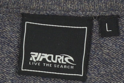 Rip Curl Men's Grey Cotton V-Neck Pullover Jumper Size L