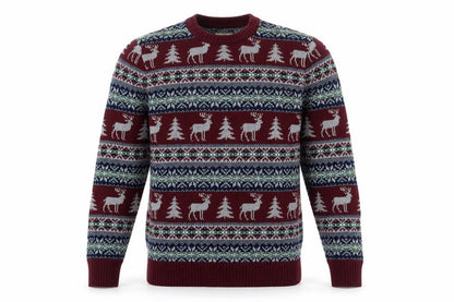 St John’s Bay Men’s Red Fair Isle Cotton Christmas Jumper Size S