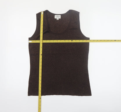 Cleo Petites Brown Knit Sleeveless Tank Top Size M Women's
