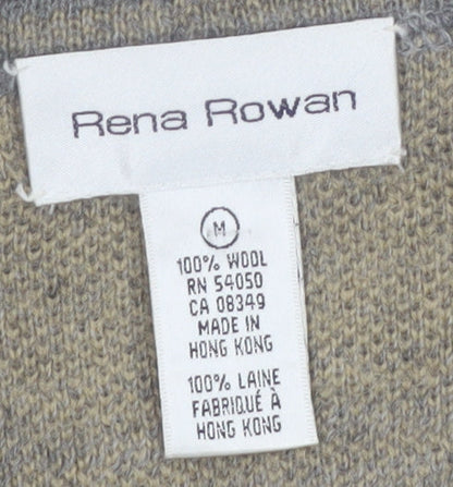 Rena Rowan Womens Grey Plaid Wool Cardigan Jacket Size M