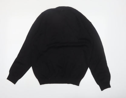 Westbury Men’s Black Wool Striped Crew Neck Jumper M