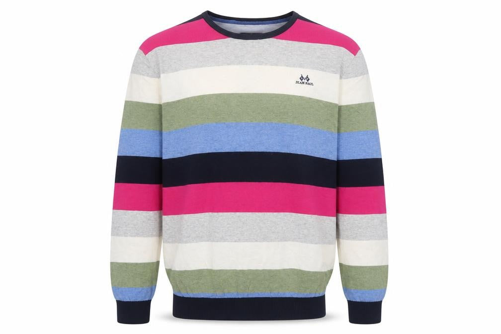 Jean Paul Men’s Multicoloured Striped Cotton Jumper L