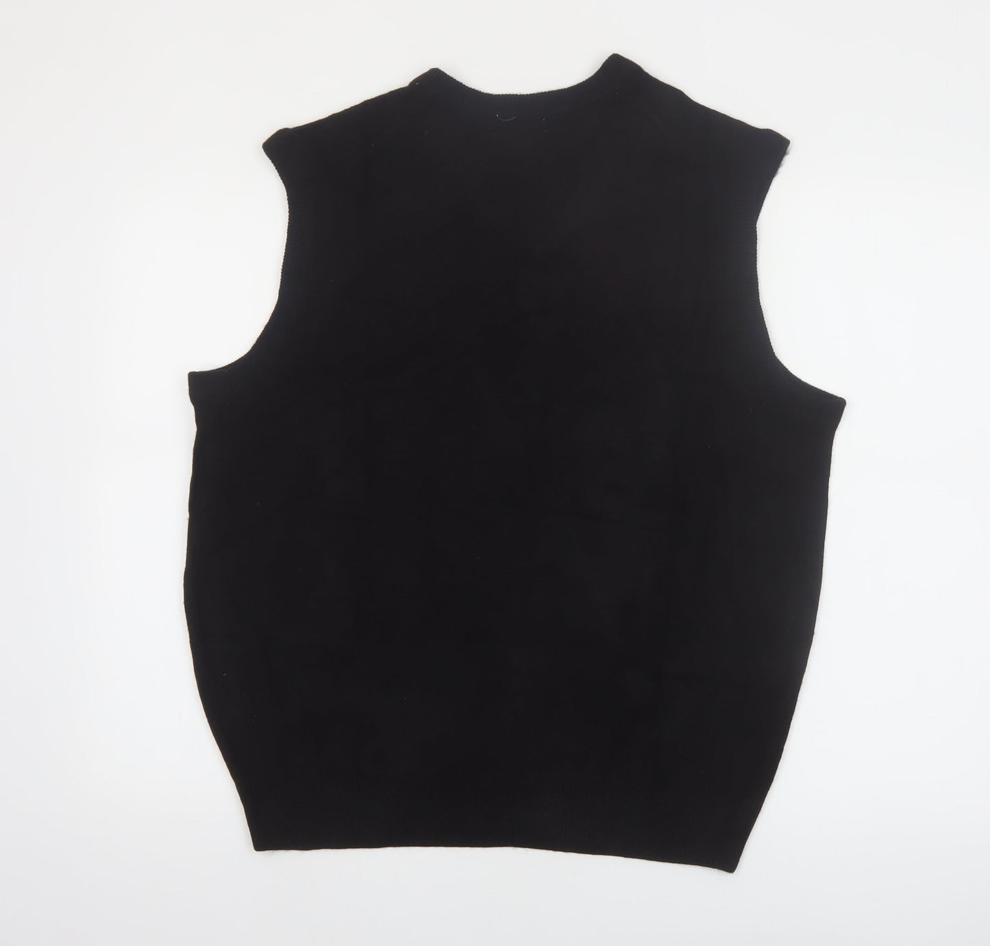 Dockers Men's Black Argyle Sleeveless V-Neck Knit Vest L