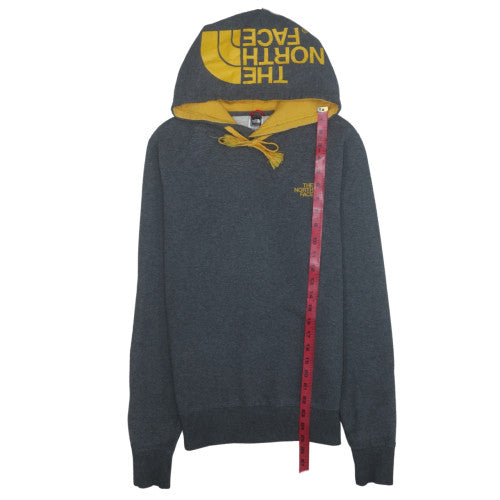 The North Face Men's Grey XS Pullover Hoodie with Yellow Logo