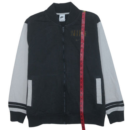 Nike Men's Black XL Varsity Activewear Jacket Full Zip Cotton Blend