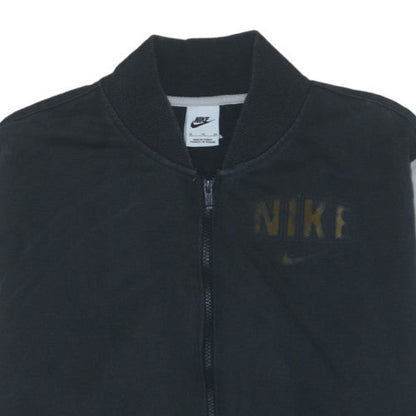 Nike Men's Black XL Varsity Activewear Jacket Full Zip Cotton Blend