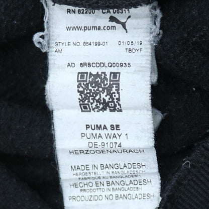 Puma Men's Black Small Pullover Hoodie with Logo Print