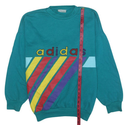 Adidas Women’s Teal Graphic Logo Pullover Sweatshirt Size L