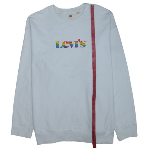 Levi's Men's White 2XL Relaxed Fit Crew Neck Graphic Sweatshirt
