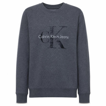 Calvin Klein Jeans Men's Grey Logo Pullover Sweatshirt M